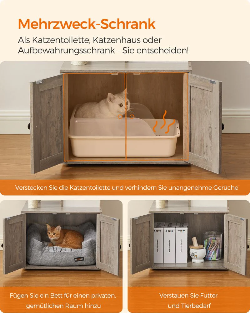 2-in-1 Krabpaal met Kattenbakombouw – Alles-in-één Oplossing – 140 cm Hoog - Image 7