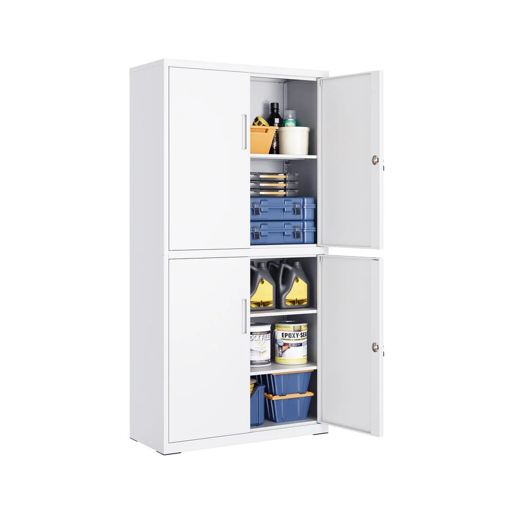 Archiefkast Metaal – 180 cm Hoog – 5 Niveaus met Deuren – Verstelbare Planken & Slot – Tot 125 kg Draagvermogen - Image 3