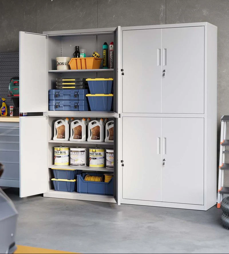 Archiefkast Metaal – 180 cm Hoog – 5 Niveaus met Deuren – Verstelbare Planken & Slot – Tot 125 kg Draagvermogen - Image 4