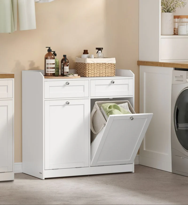 Badkamerkast met Wasmanden – 2-in-1 Opbergsysteem – Kantelbaar – 80 cm Breed - Image 2