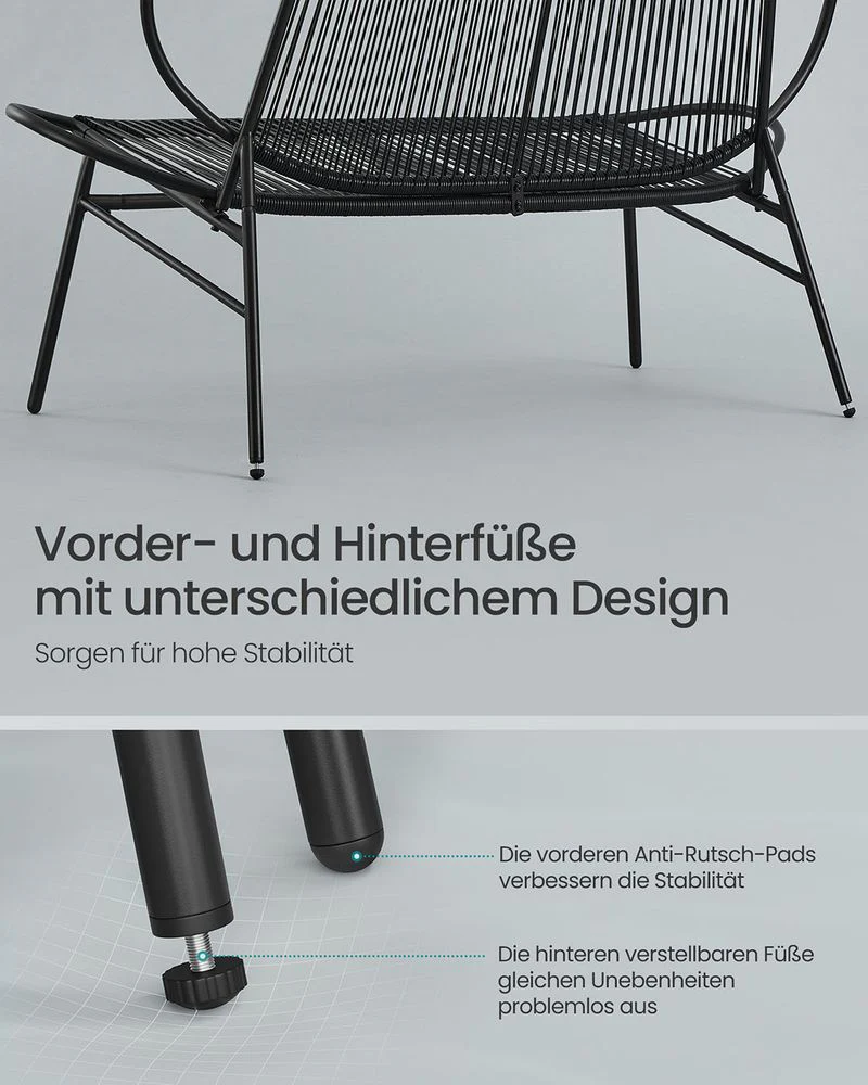 Balkonbank van Rotan - Tuinbank - Zwart - Image 5