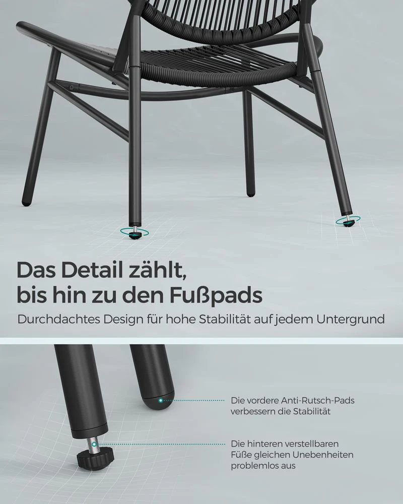Balkonmeubelset - Set van 3 met tafel en 2 stoelen - Balkonset - Tuinset - Image 7