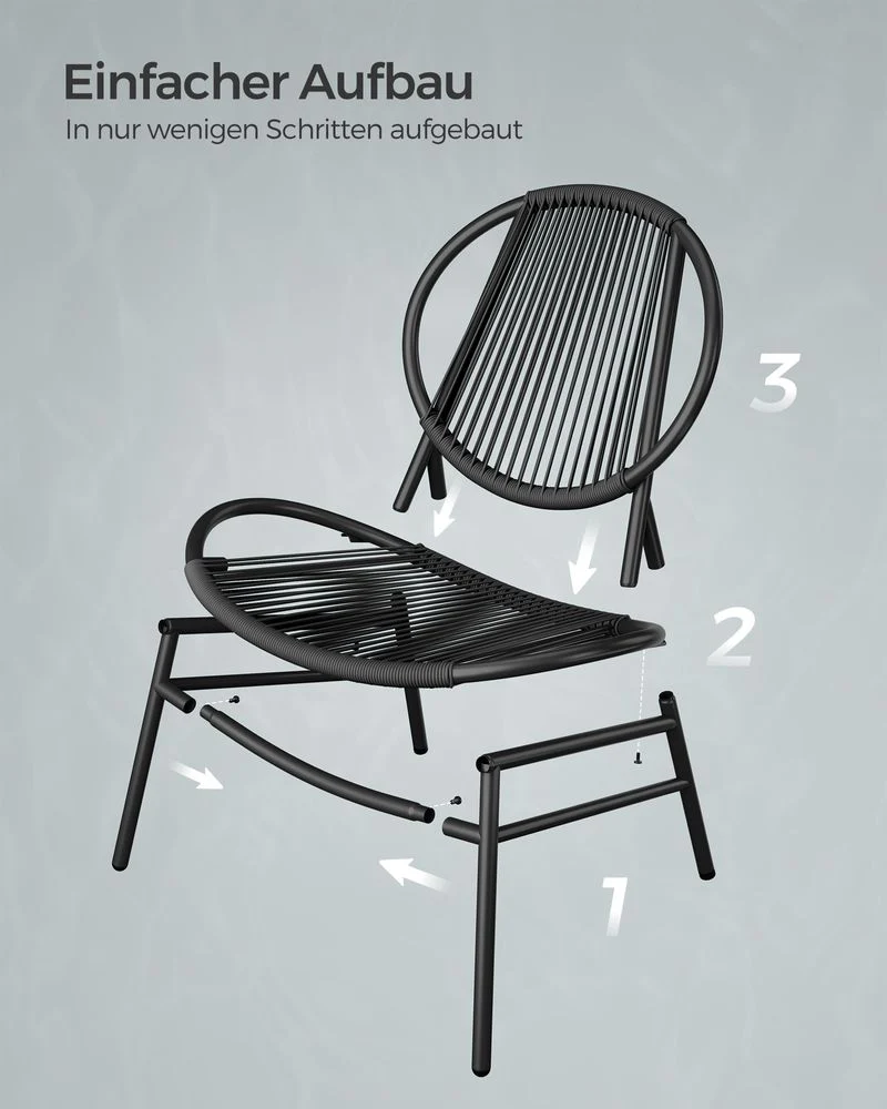 Balkonmeubelset - Set van 3 met tafel en 2 stoelen - Balkonset - Tuinset - Image 9
