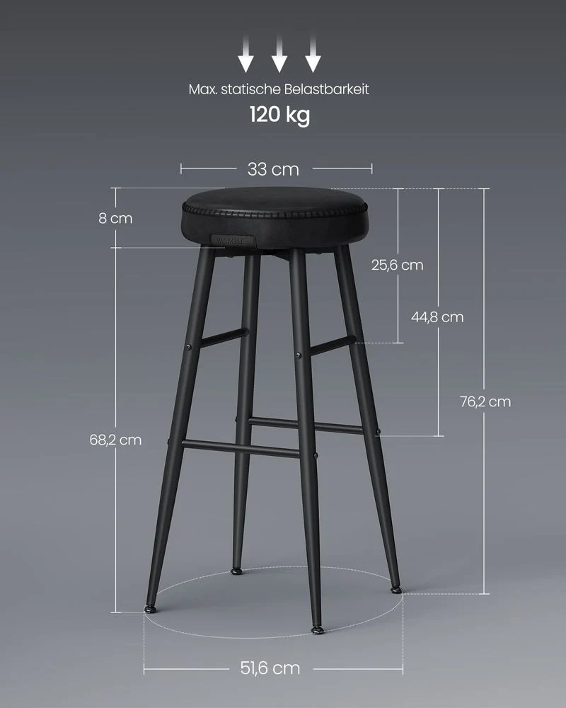 Set van 2 Barkrukken - Luxe Keukenstoelen - Verstelbare Poten - Image 11