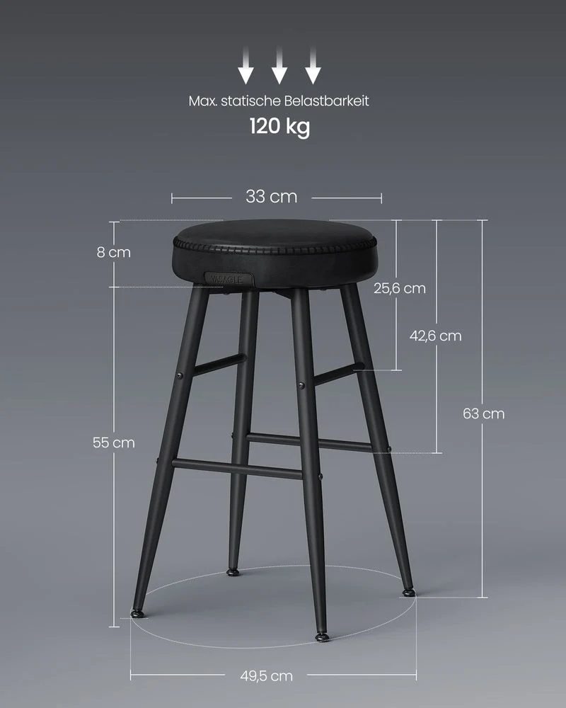 Set van 2 Barkrukken - Luxe Keukenstoelen - Verstelbare Poten - Image 12