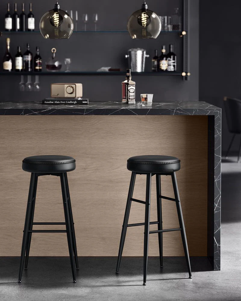 Set van 2 Barkrukken - Luxe Keukenstoelen - Verstelbare Poten - Image 4