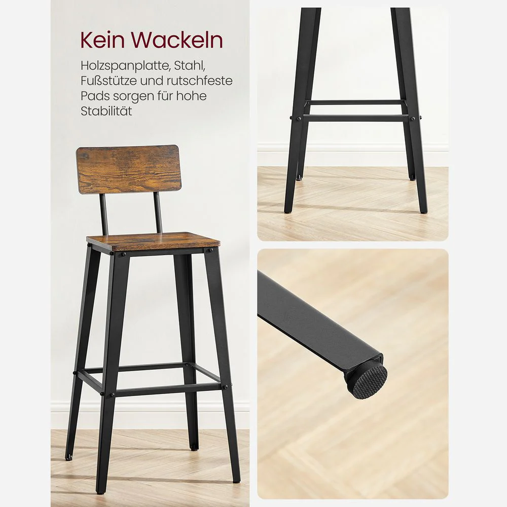Barkrukken met Rugleuning - Set van 2 of 4 - Image 8