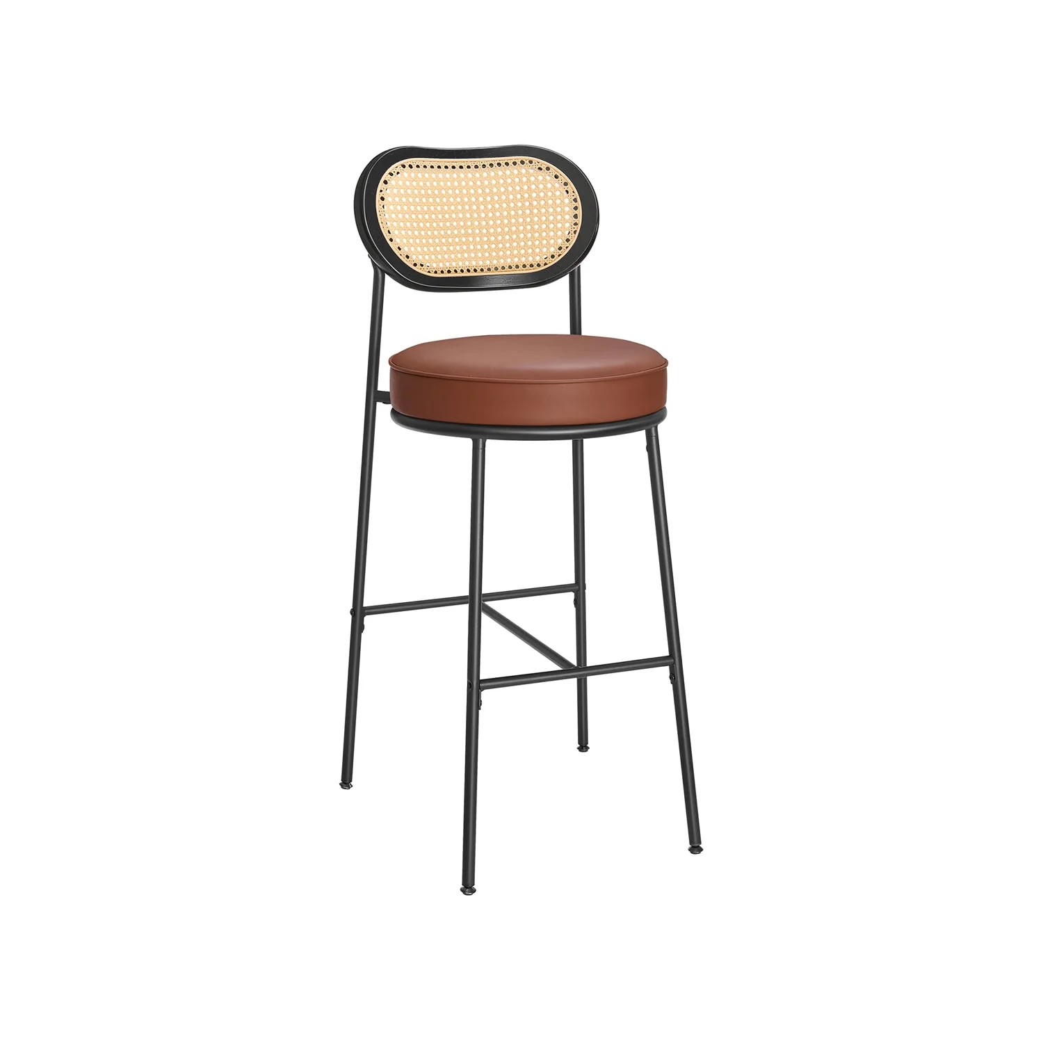 Barkrukken Set van 2 – BOHO Chic met Rotanlook Rugleuning – Hoog Zitcomfort – Voor Keuken, Bar of Eiland - Image 4