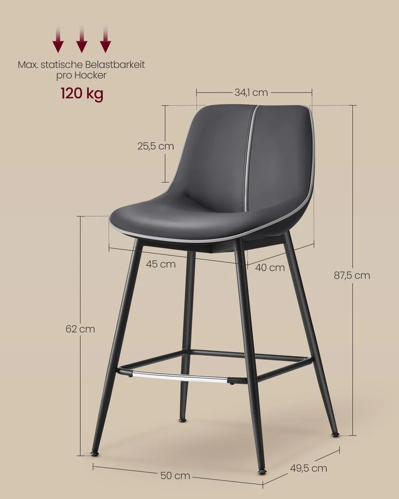 Barkrukken Set van 2 - Barstoelen - Hoge Stoelen - Image 4