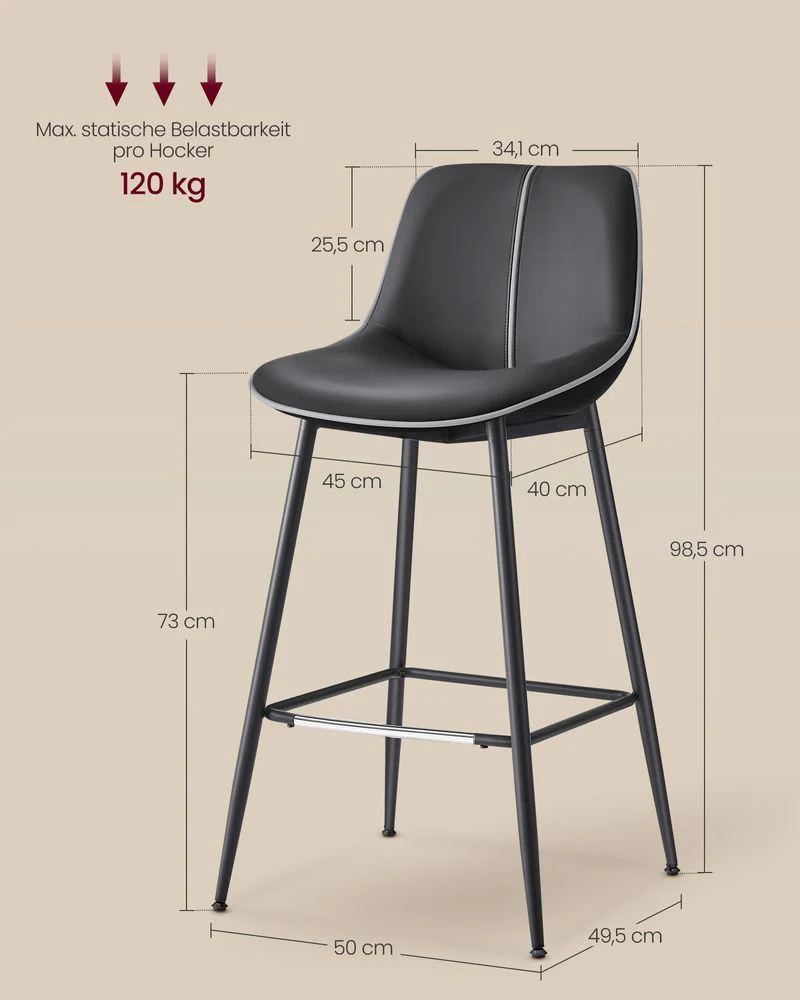 Barkrukken Set van 2 - Barstoelen - Hoge Stoelen - Image 5