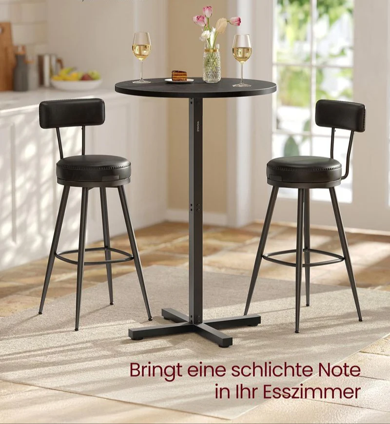 Bartafel 60 x 60 cm – Modern Design – Stabiel & Ruimtebesparend – Voor 2-3 Personen - Image 3