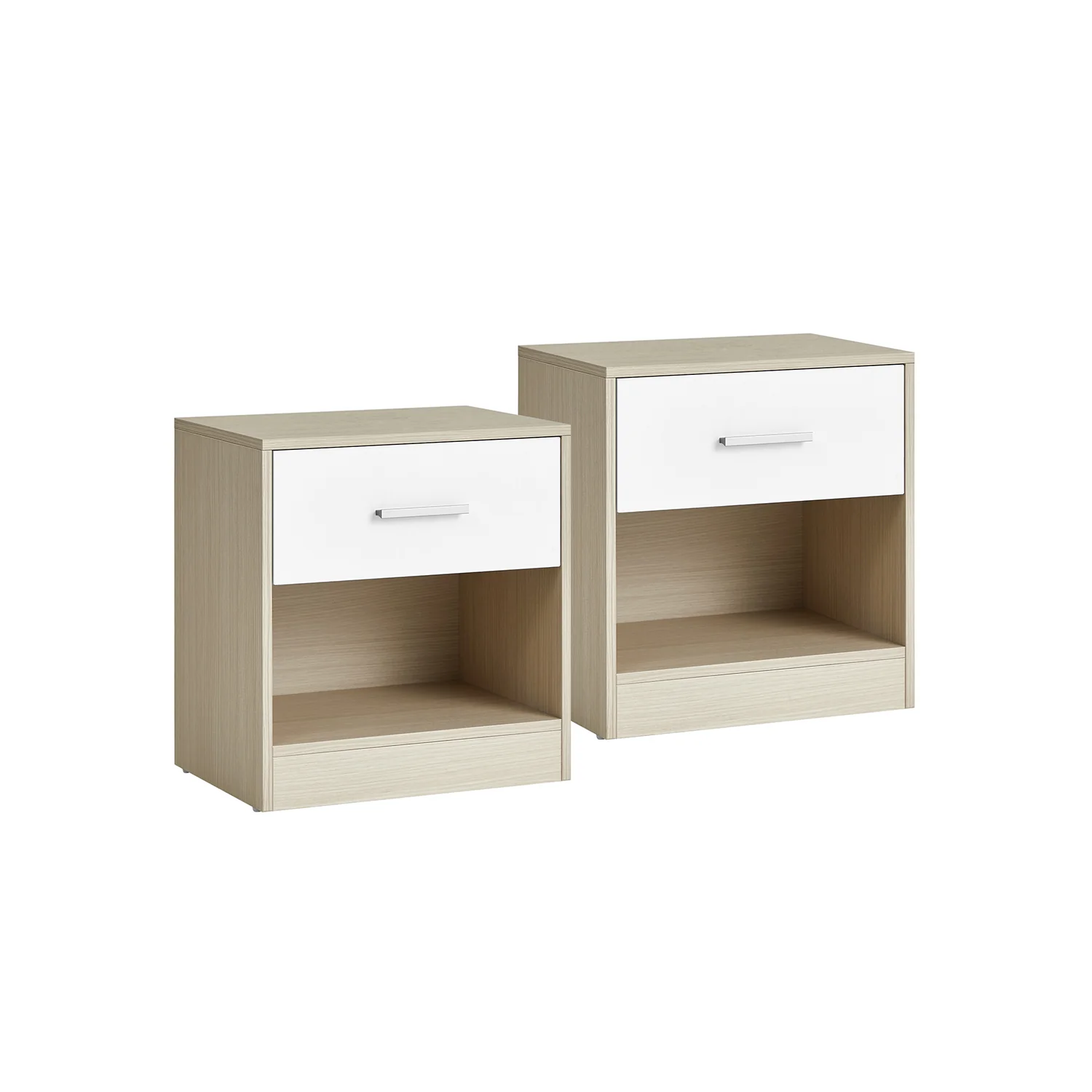 Bedkasten – Nachtkastje – Set van 2 – Bijzettafel – Met Lade – Open Vak - Image 2