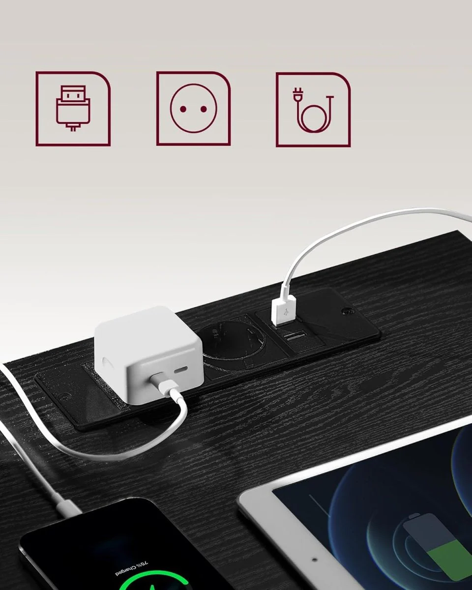 Bijzettafel met Oplaadstation - Nachtkastje met USB-aansluiting - Kastje met Stopcontact - Image 4