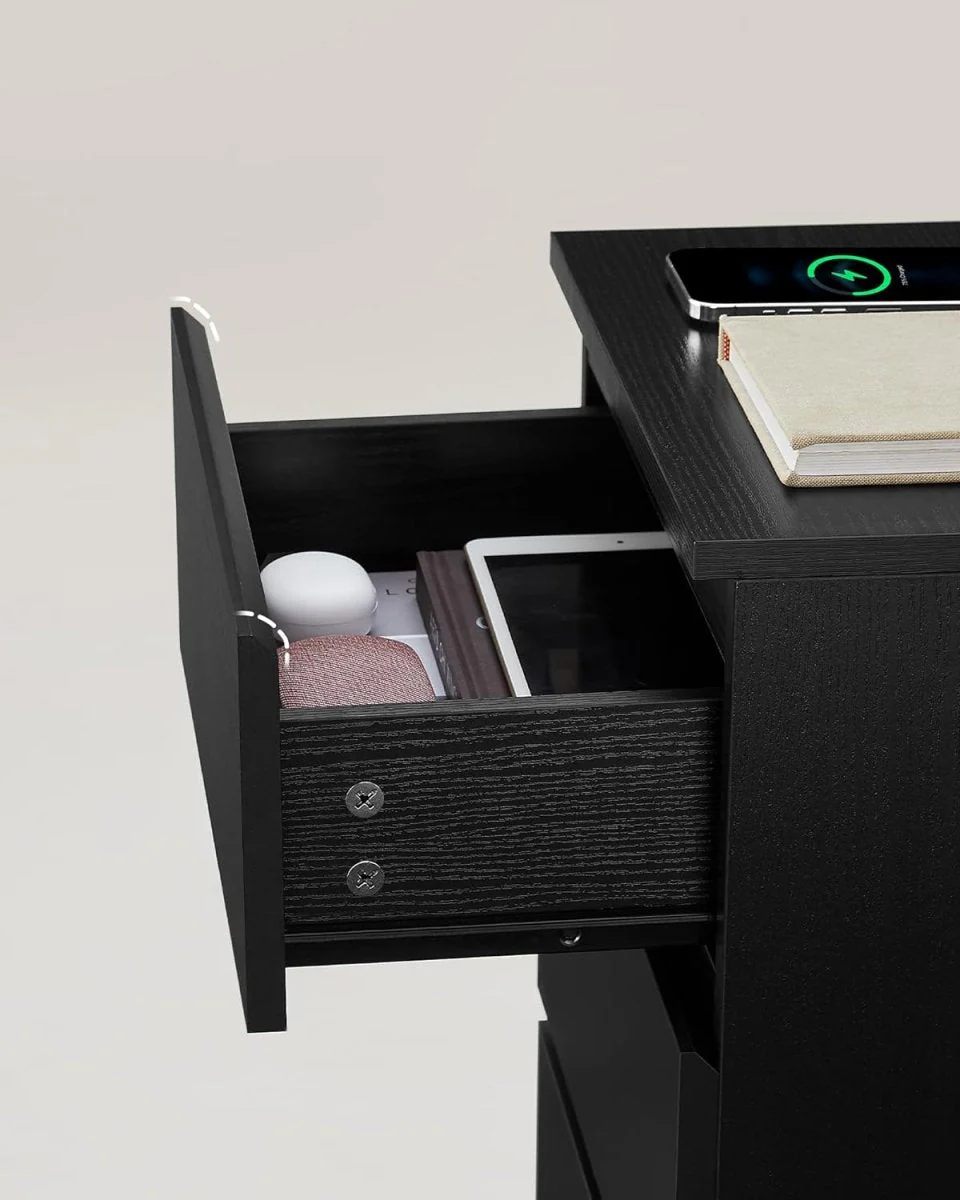 Bijzettafel met Oplaadstation - Nachtkastje met USB-aansluiting - Kastje met Stopcontact - Image 7