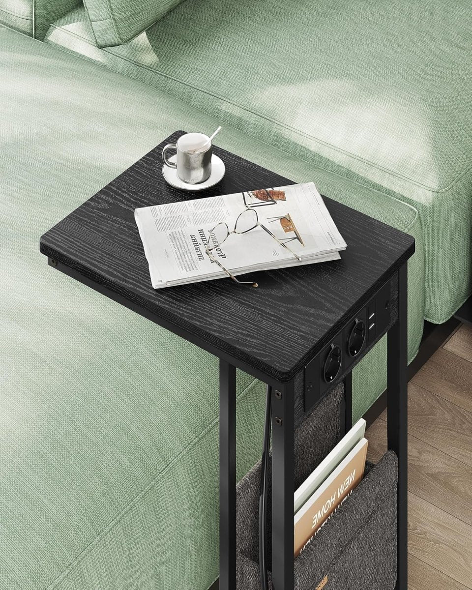 Bijzettafel met Stopcontact - Laptoptafel - C-Vorm - Image 6