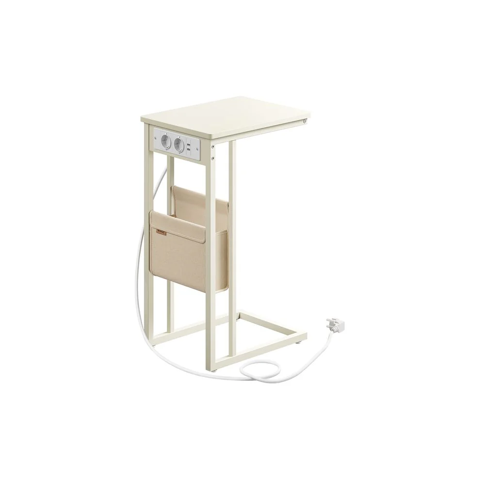 Bijzettafel met Stopcontact - Laptoptafel - C-Vorm - Image 8