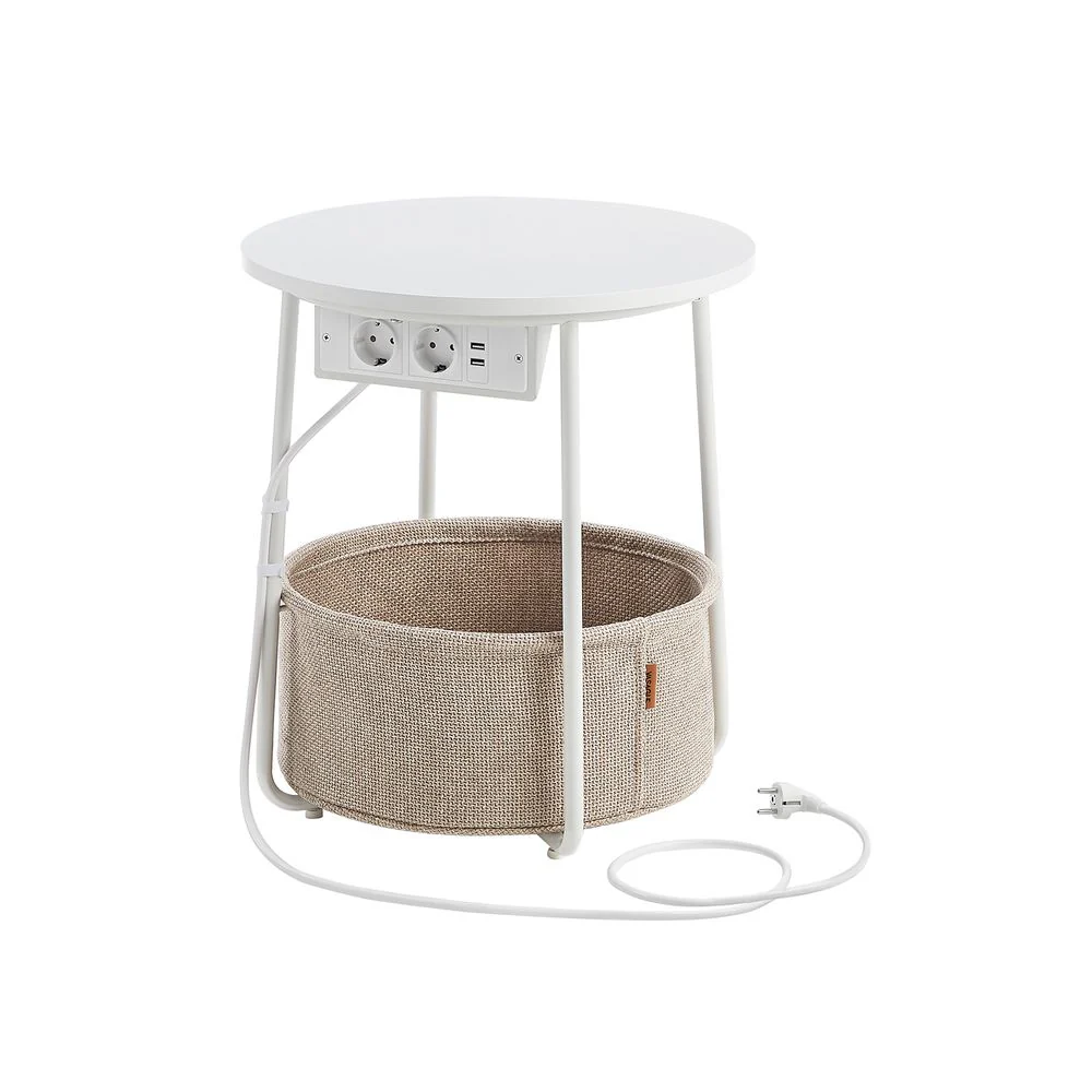 Bijzettafel met Stopcontact & USB-aansluiting - met Mandje - Modern tafeltje - Image 11