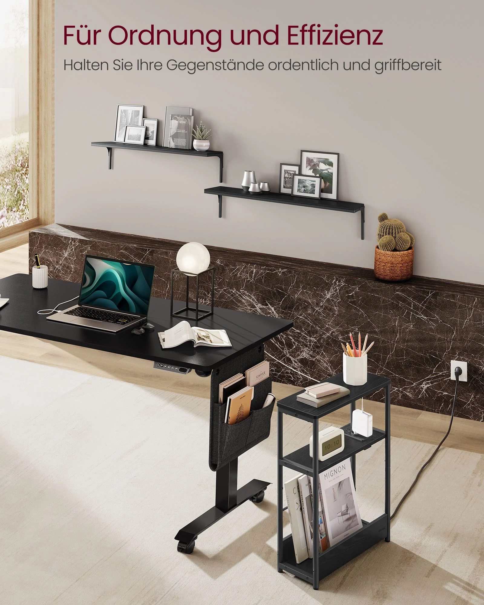 Bijzettafel – Smal – 3 Planken – Oplaadfunctie - Image 6