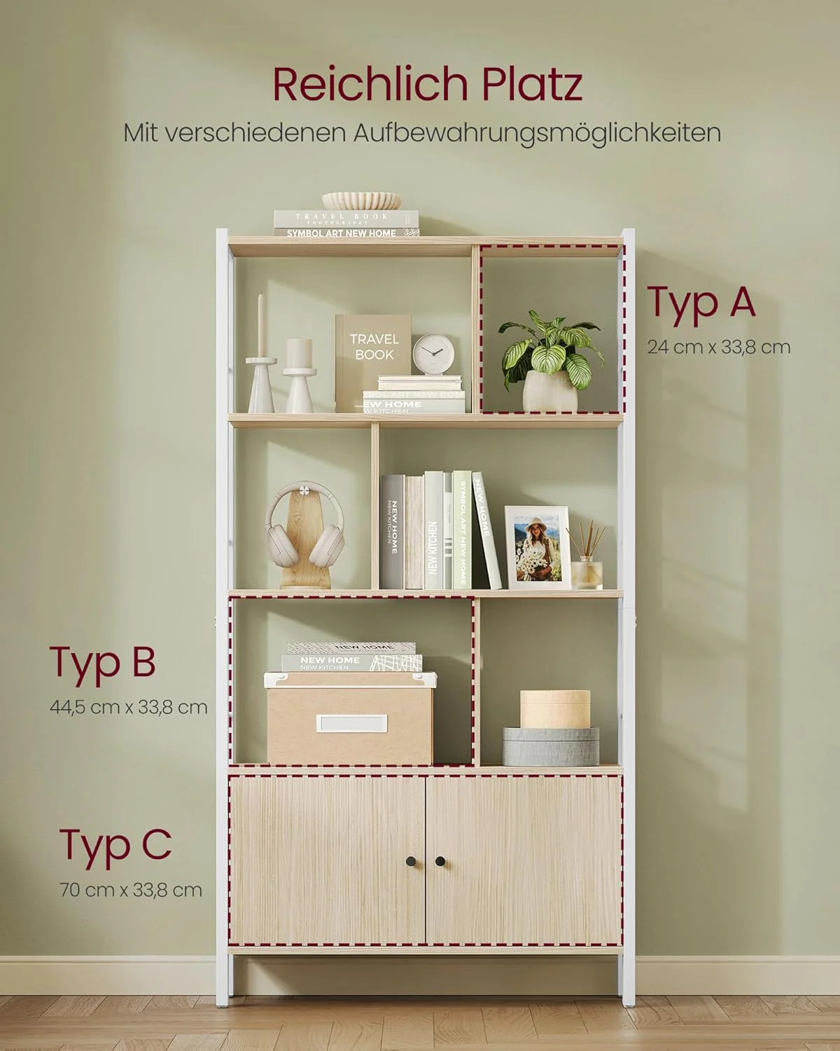 Boekenkast – Industriële Stijl – Modern Design – 4 Planken En Kast Met Deuren – 154,5 cm Hoog - Image 6