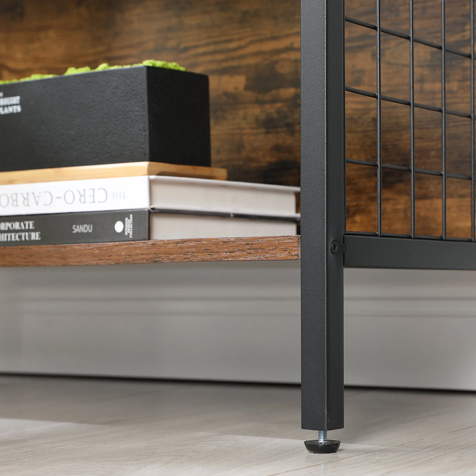 Boekenkast met 4 Planken – Industrieel Design – Opbergkast met Haken – 74 x 30 x 155 cm - Image 5