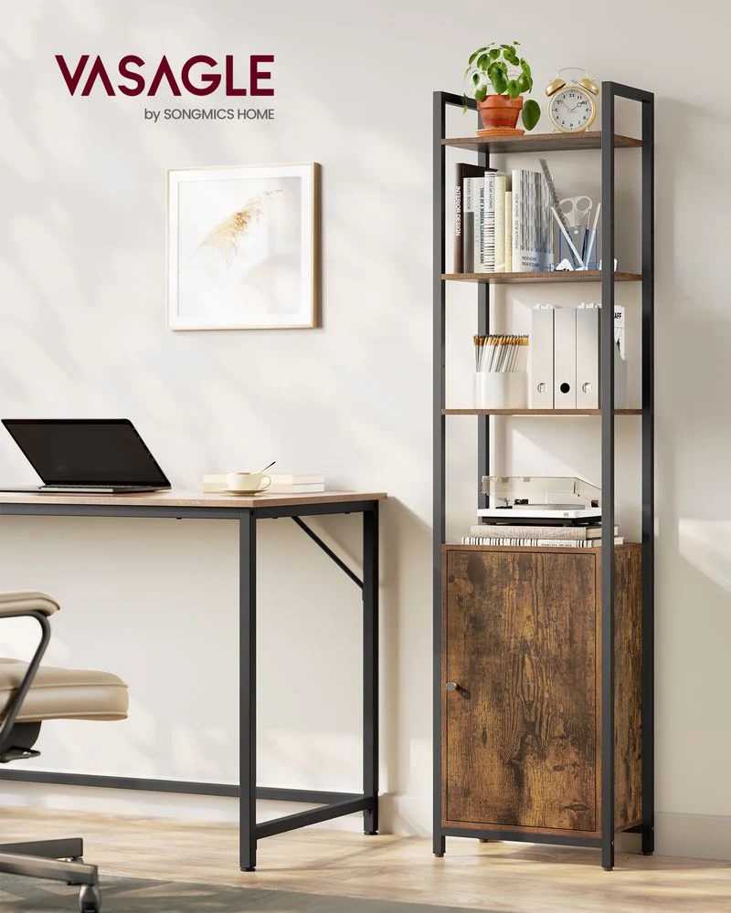 Boekenkast met Deuren en Verstelbare Planken – Industrieel Stijlvol Opbergmeubel voor Woonkamer of Kantoor - Image 13