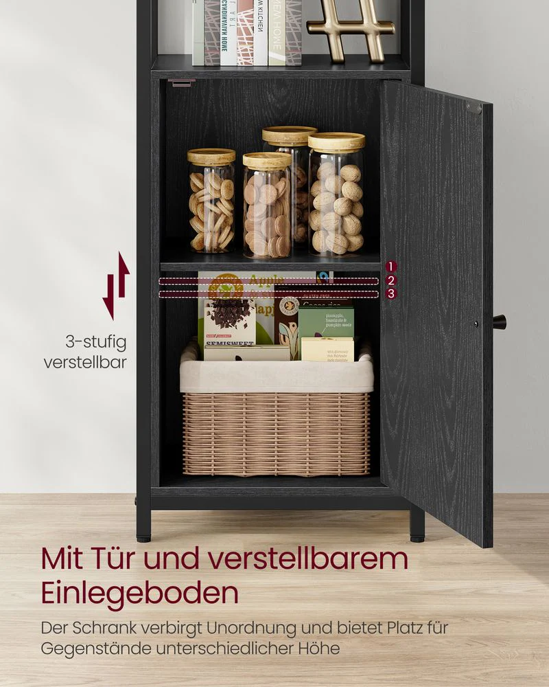 Boekenkast met Deuren en Verstelbare Planken – Industrieel Stijlvol Opbergmeubel voor Woonkamer of Kantoor - Image 18