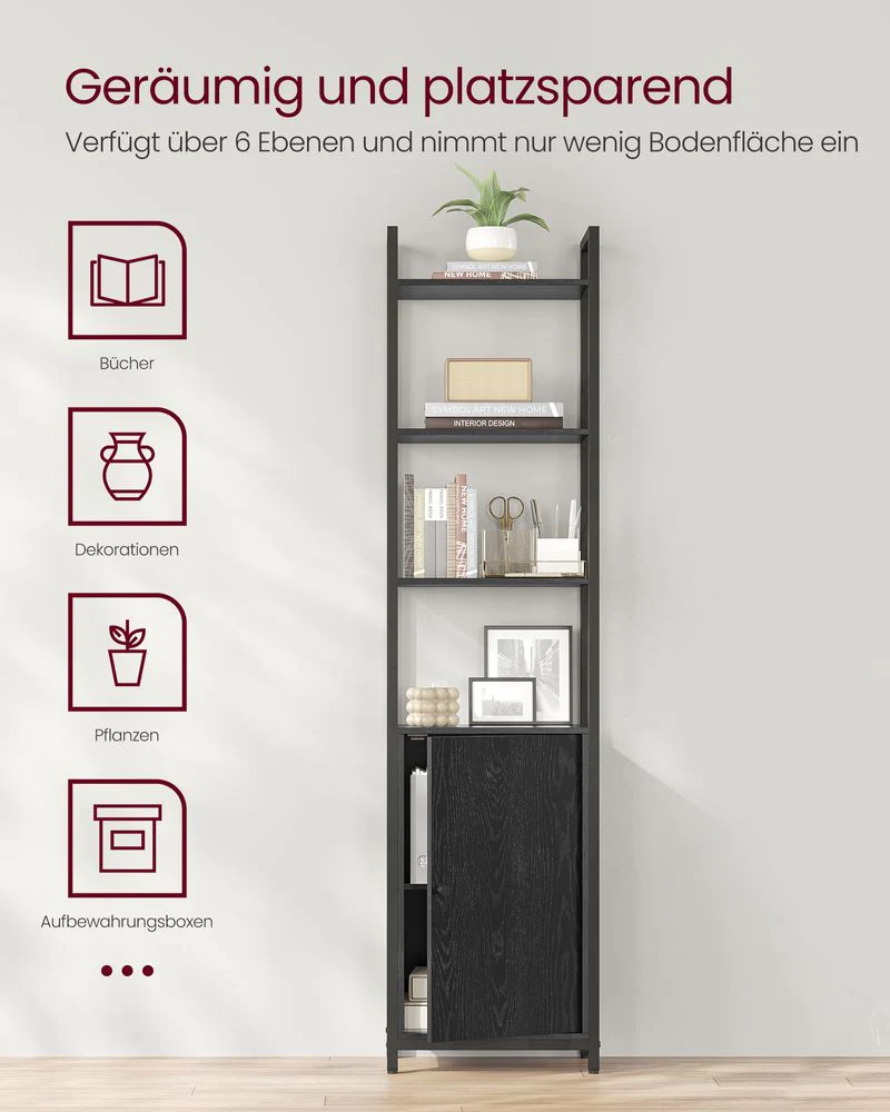 Boekenkast met Deuren en Verstelbare Planken – Industrieel Stijlvol Opbergmeubel voor Woonkamer of Kantoor - Image 19