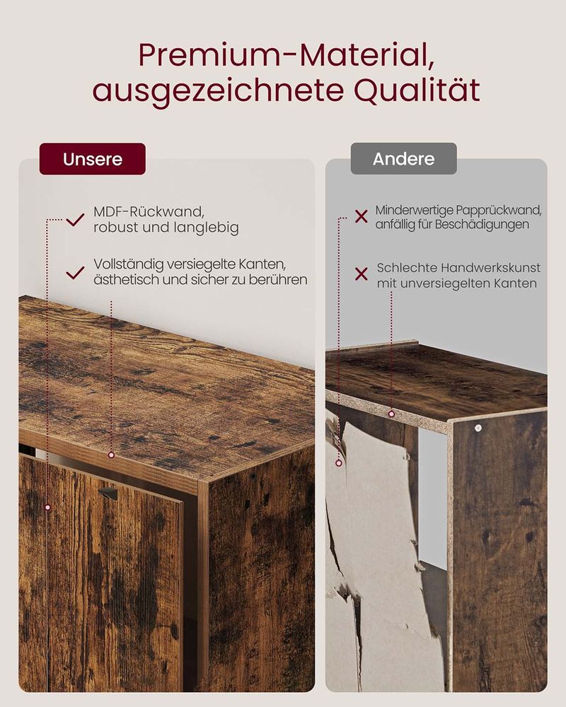 Boekenkast met Kast en Open Compartimenten – Smalle Opbergkast – Verstelbare Planken – MDF & Spaanplaat - Image 7