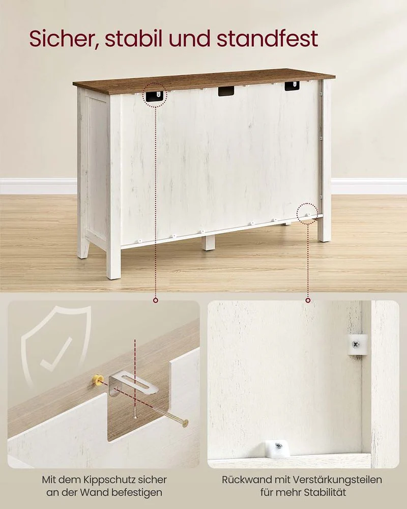 Buffetkast met Veel Opbergruimte – Dressoir in Landhuisstijl – Kabelbeheer & Verstelbare Planken - Image 7