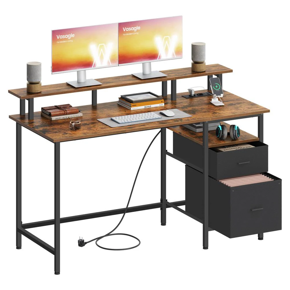 Bureau met Lades - Computertafel met USB en Stopcontact - Image 2
