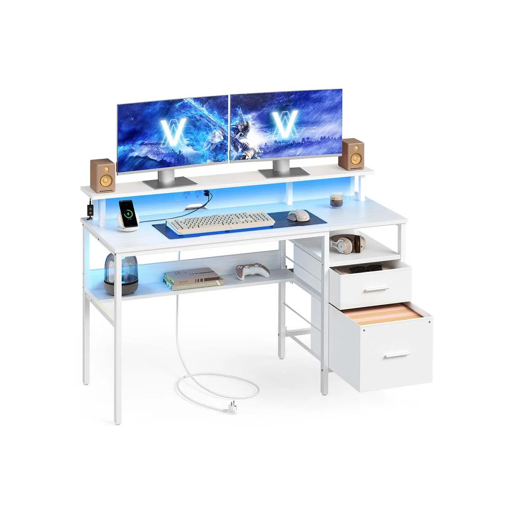 Bureau met Lades - Computertafel met USB en Stopcontact - Image 3