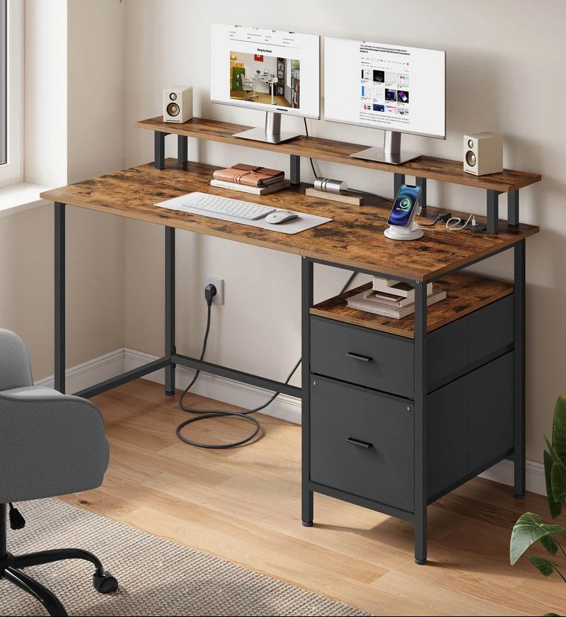 Bureau met Lades - Computertafel met USB en Stopcontact - Image 4