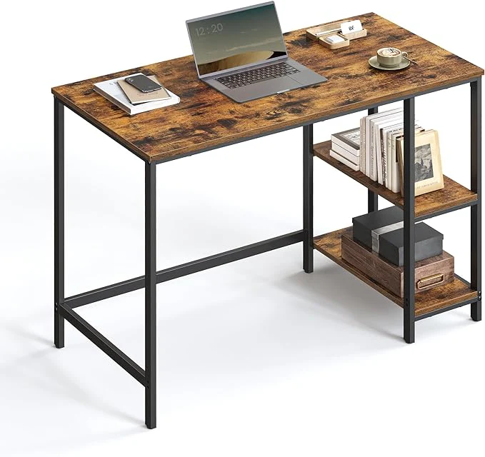 Bureau - Computertafel - Bureautafel met 2 legplanken rechts of links - Industrieel ontwerp - Image 10