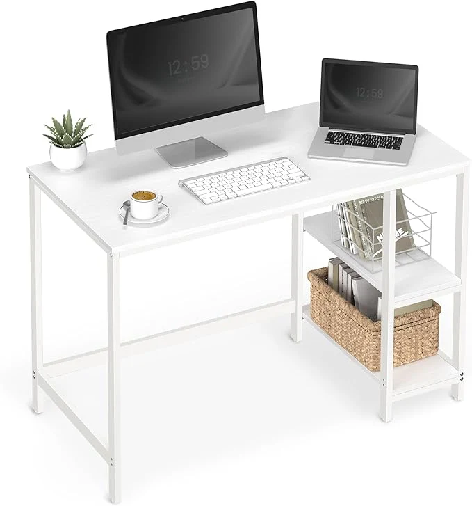 Bureau - Computertafel - Bureautafel met 2 legplanken rechts of links - Industrieel ontwerp - Image 8