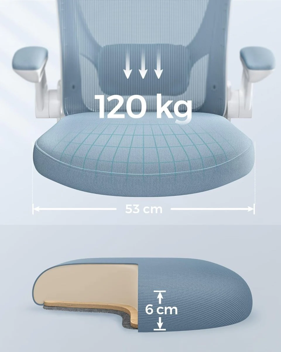Bureaustoel met Verstelbare Armleuning - Ergonomisch Design - Mesh rugleuning - Image 8