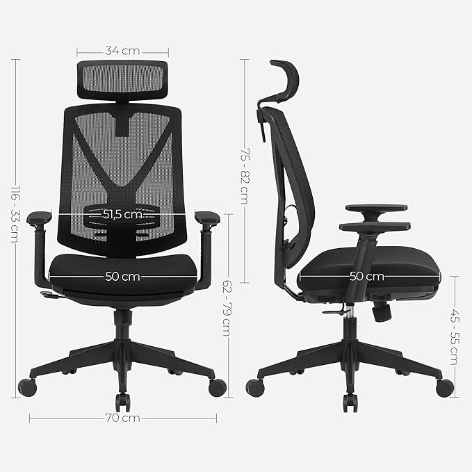 Compleet Verstelbare Bureaustoel - Ergonomische Bureaustoel - Kantoorstoel - Verstelbare Rugleuning - Image 7