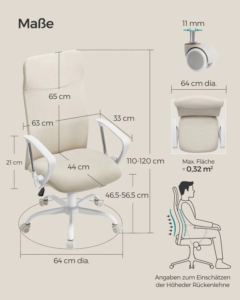 Ergonomische Bureaustoel Met Comfortabele Stofbekleding - Image 10