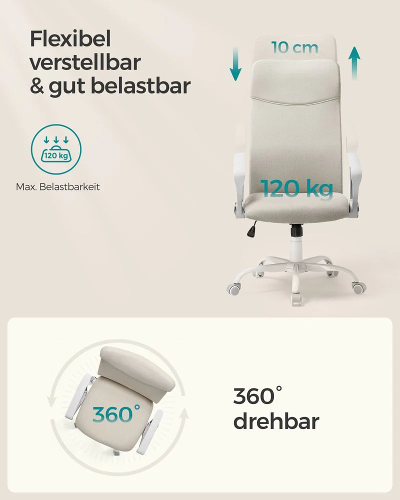 Ergonomische Bureaustoel Met Comfortabele Stofbekleding - Image 11