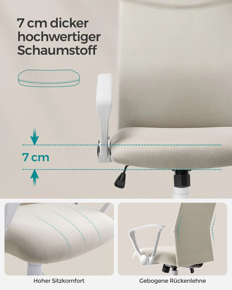 Ergonomische Bureaustoel Met Comfortabele Stofbekleding - Image 9