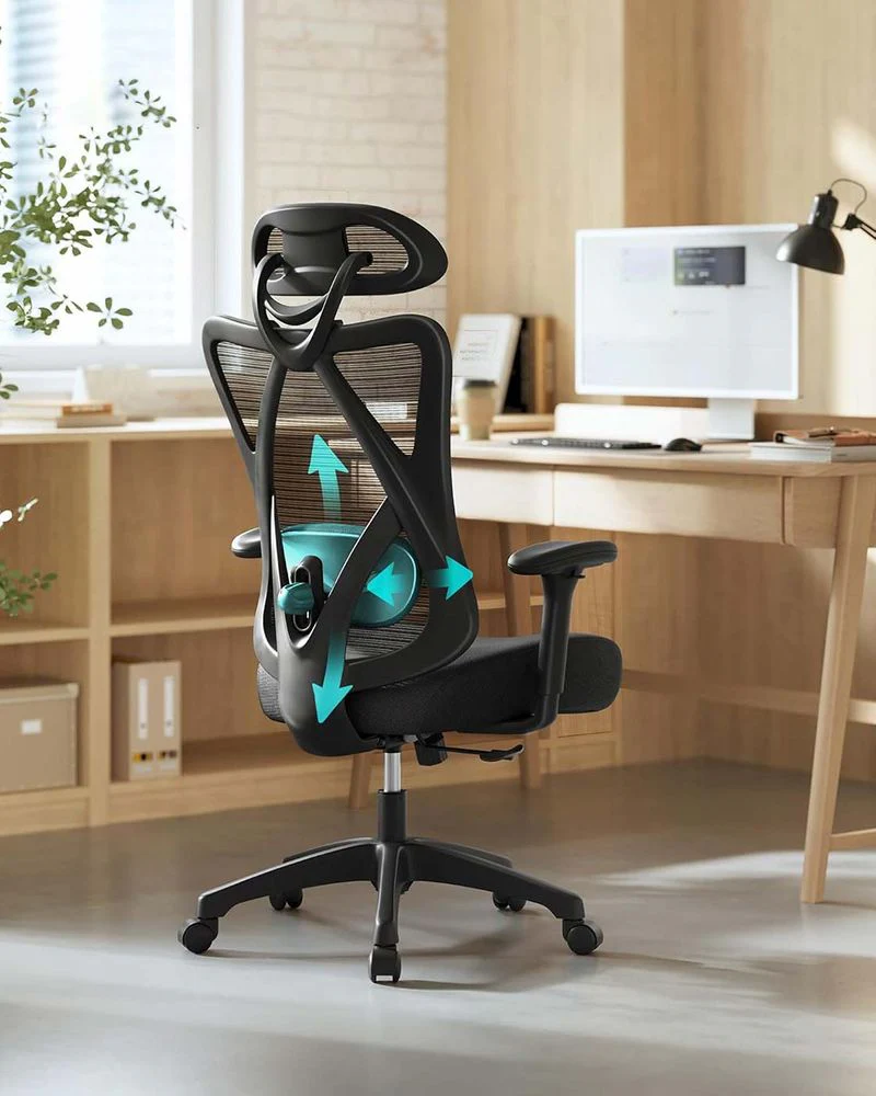 Ergonomische Bureaustoel – Verstelbare Hoofdsteun En Lendensteun – Mesh Office Chair – Belastbaar Tot 150 kg - Image 4
