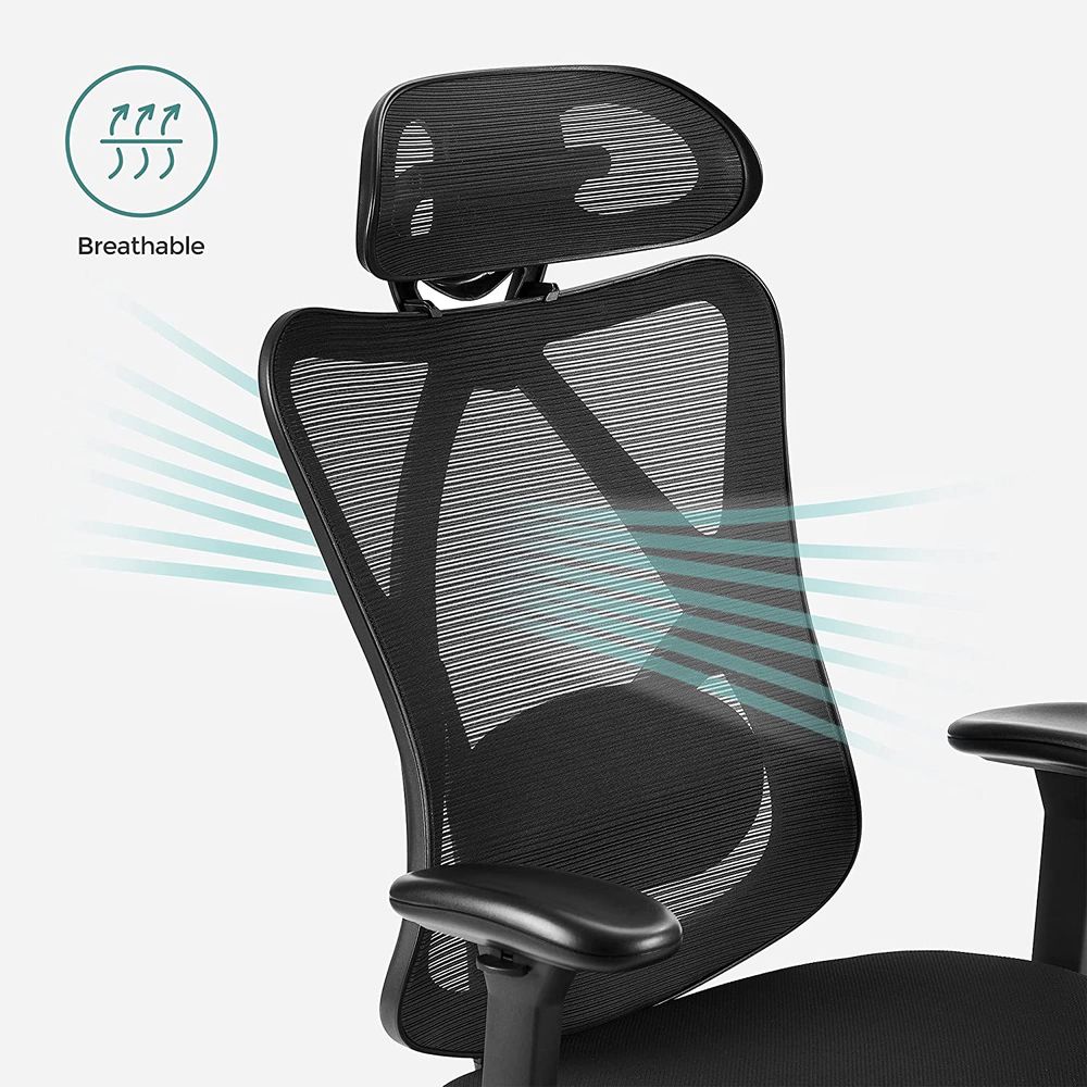 Ergonomische Bureaustoel – Verstelbare Hoofdsteun En Lendensteun – Mesh Office Chair – Belastbaar Tot 150 kg - Image 5