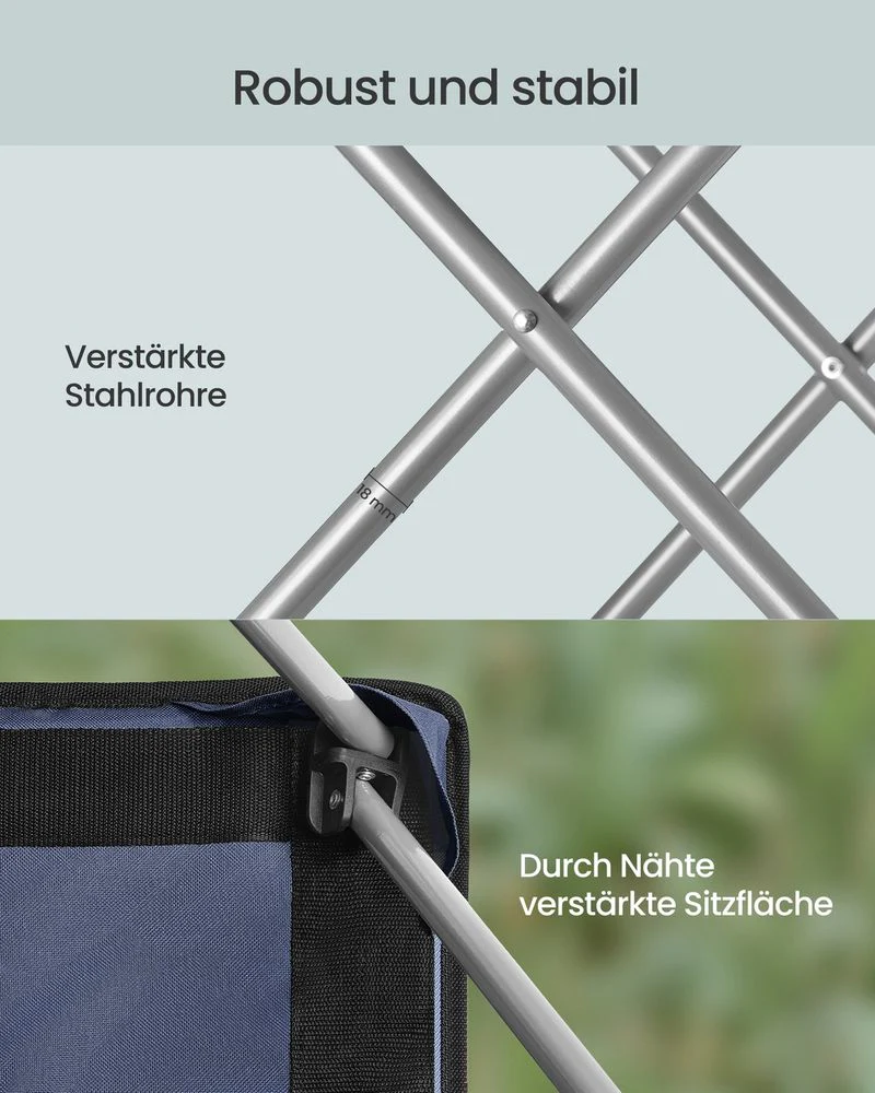 Campingstoel Inklapbaar – Extra Brede Zitting – Met Bekerhouder En Opbergtas - Image 7