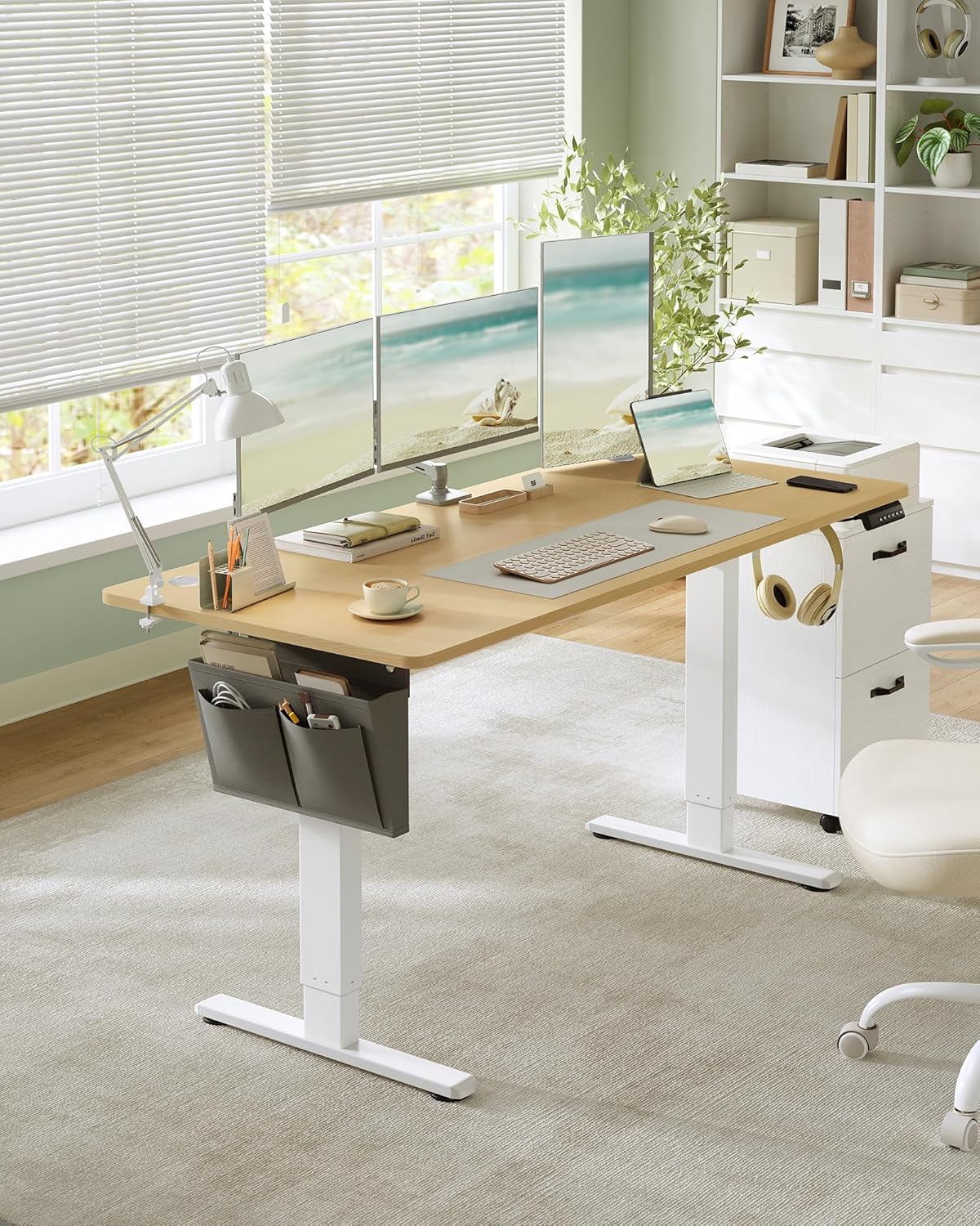 Combi+ Elektrisch Verstelbaar Bureau + Ergonomische Bureaustoel – Complete Werkplekset – 120 x 60 t/m 180 x 80 cm – USB-C Snellader - Image 5