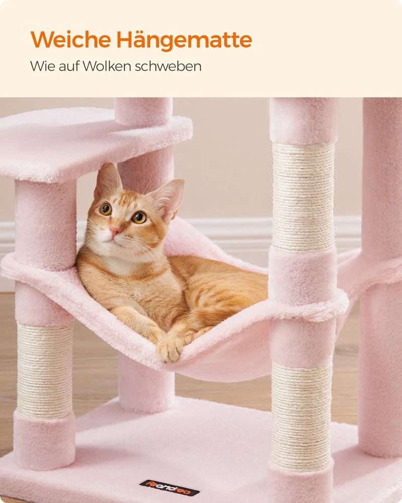 Compacte Krabpaal Van – Kattenboom met Hangmat, Krabpalen en Speelballen Voor Meerdere Katten - Image 11