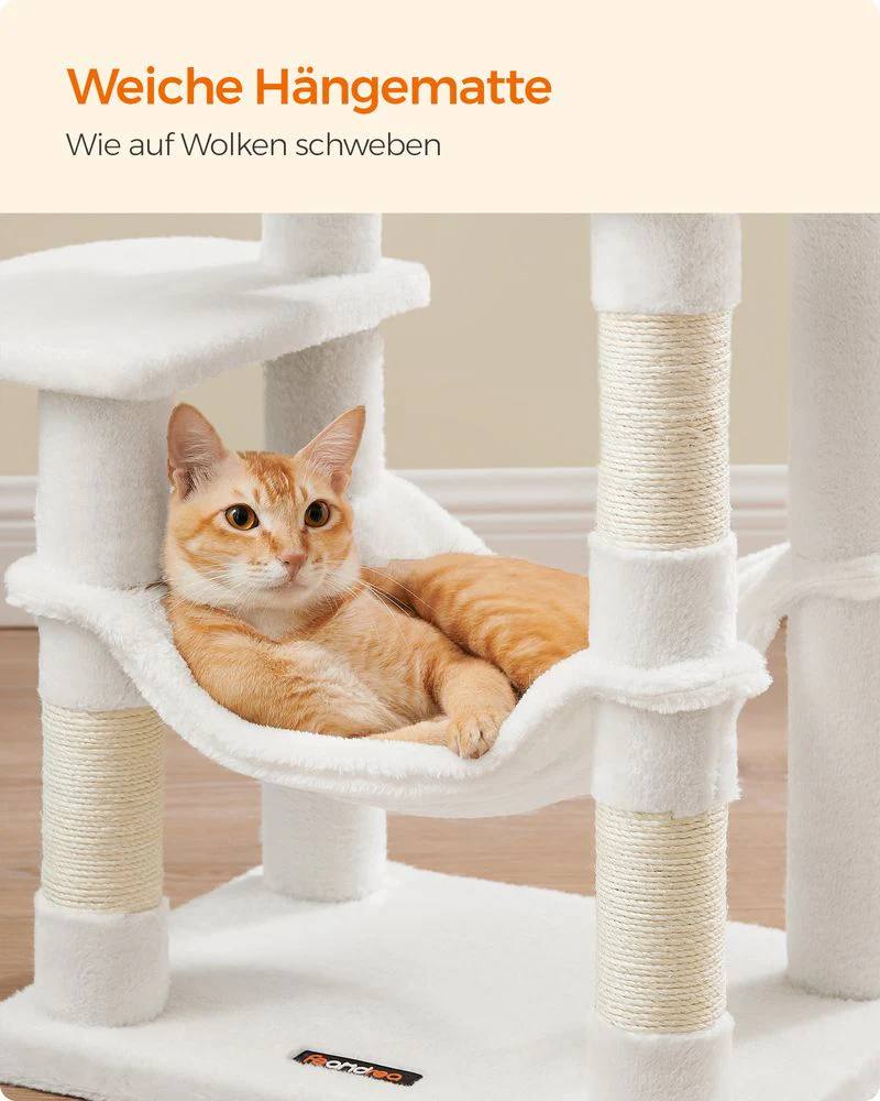 Compacte Krabpaal Van – Kattenboom met Hangmat, Krabpalen en Speelballen Voor Meerdere Katten - Image 14