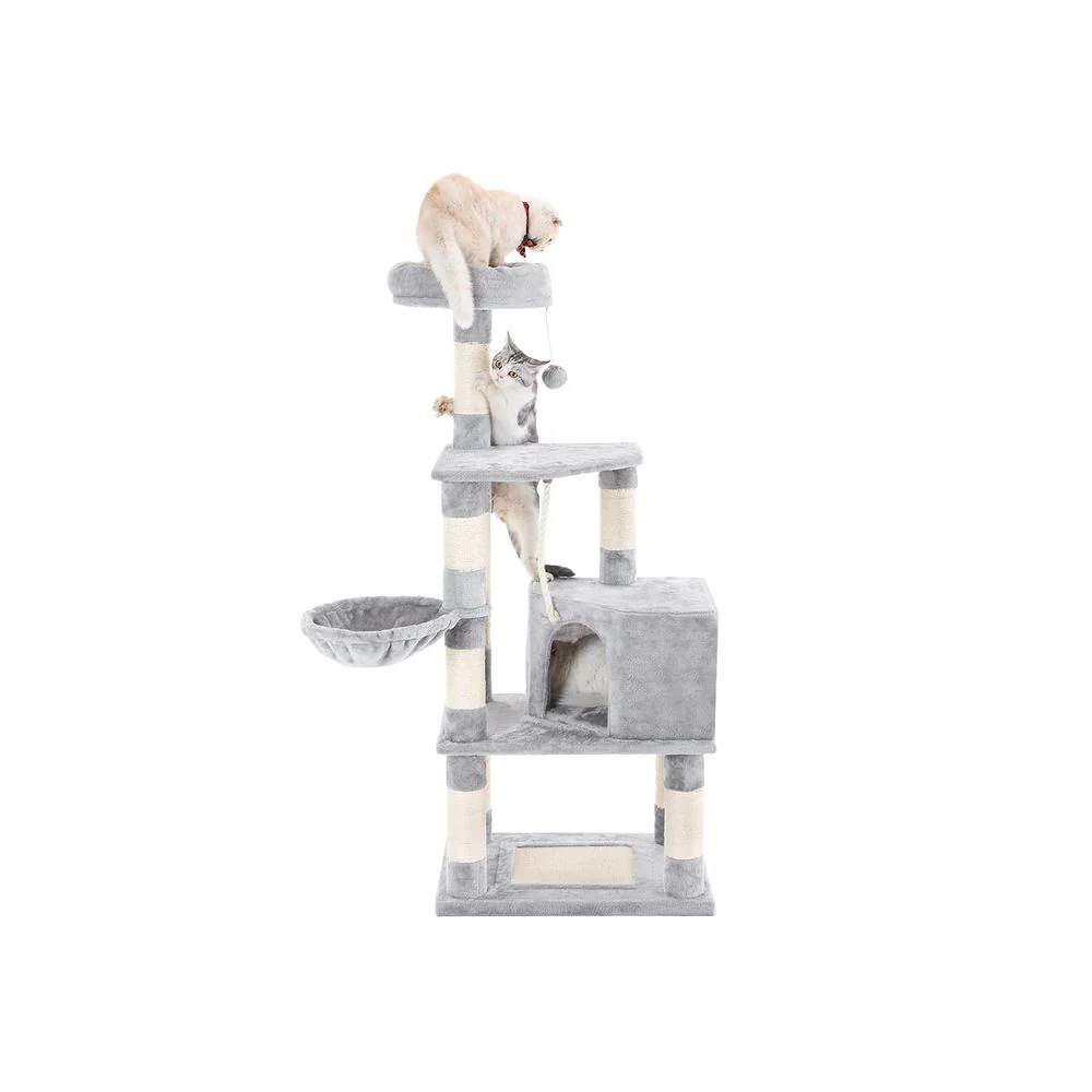 Compacte Krabpaal Van – Kattenboom met Hangmat, Krabpalen en Speelballen Voor Meerdere Katten - Image 17