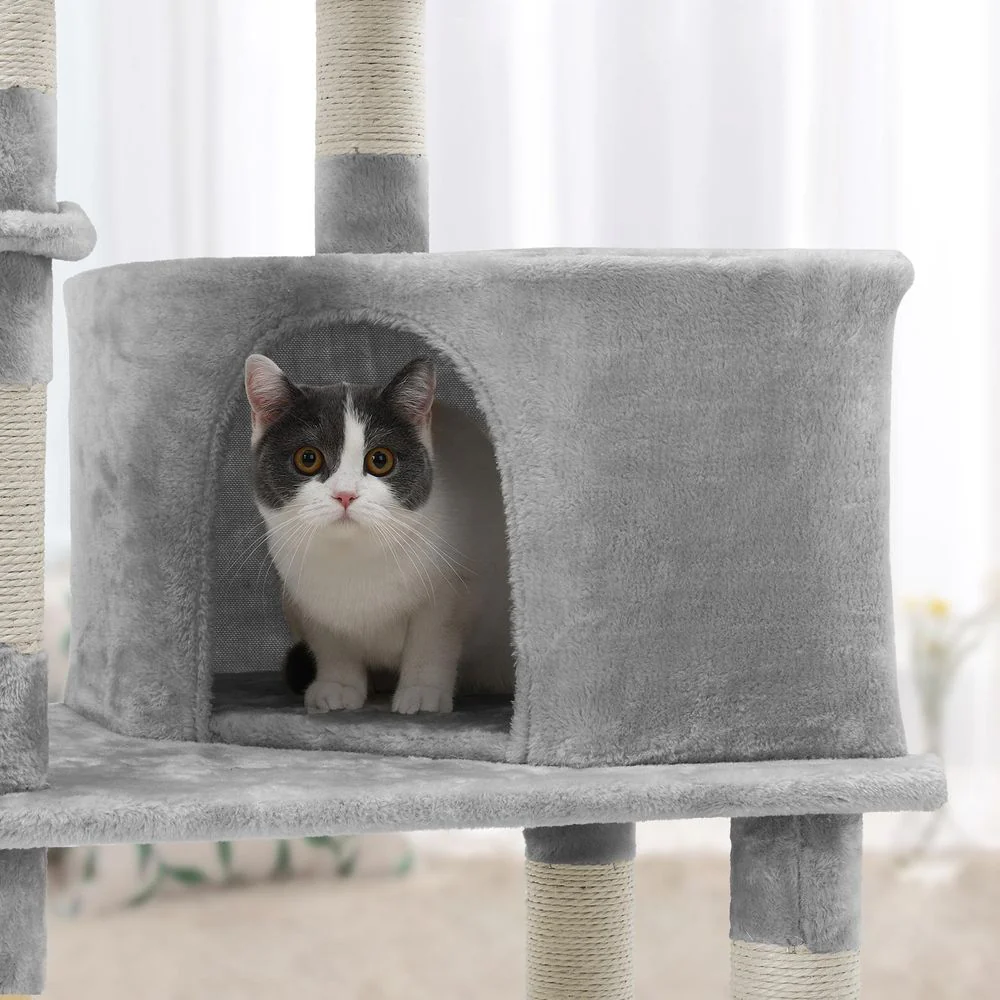 Compacte Krabpaal Van – Kattenboom met Hangmat, Krabpalen en Speelballen Voor Meerdere Katten - Image 20