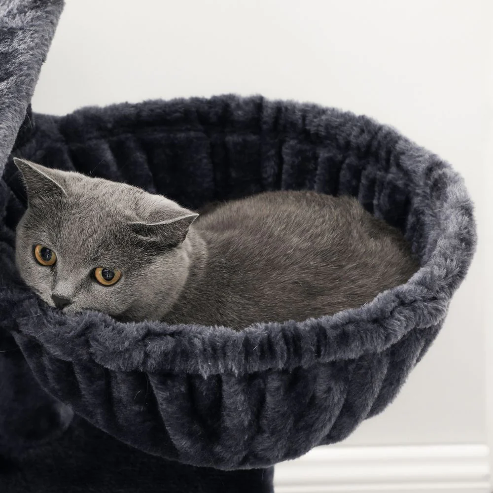 Compacte Krabpaal Van – Kattenboom met Hangmat, Krabpalen en Speelballen Voor Meerdere Katten - Image 21