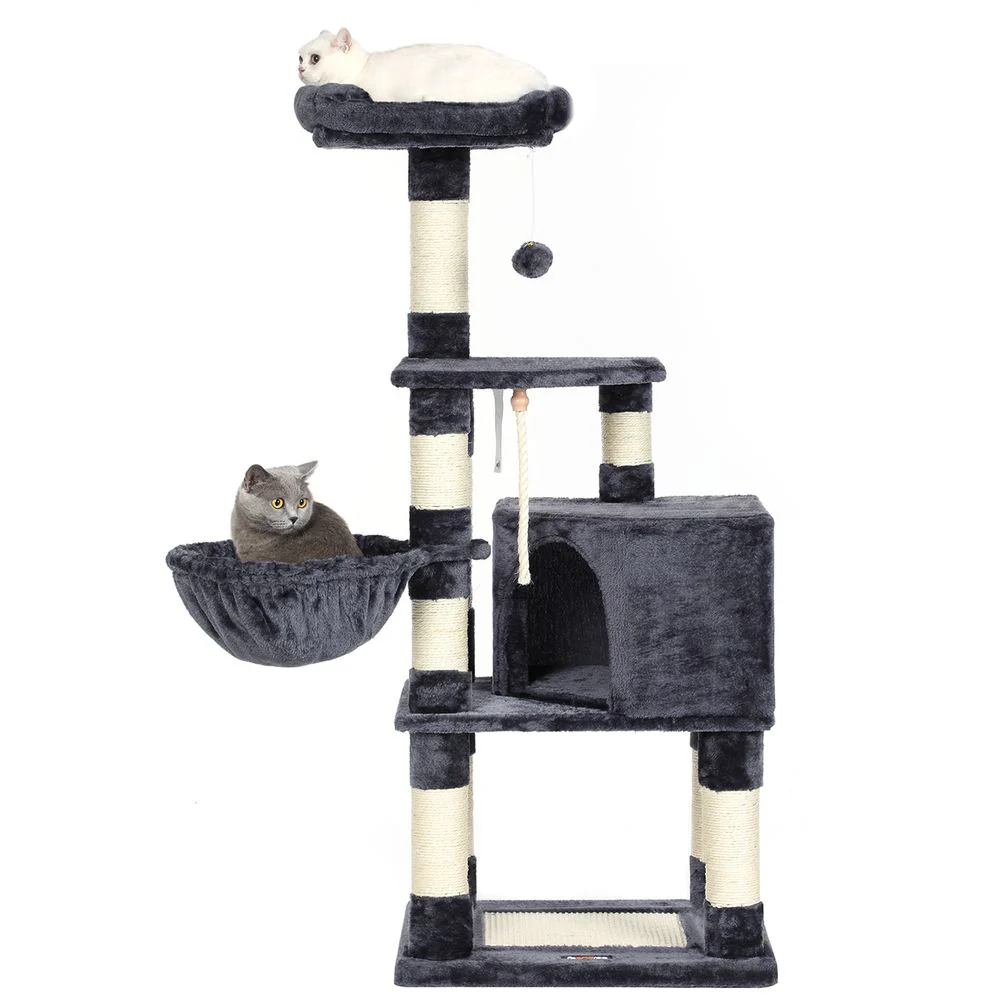 Compacte Krabpaal Van – Kattenboom met Hangmat, Krabpalen en Speelballen Voor Meerdere Katten - Image 23