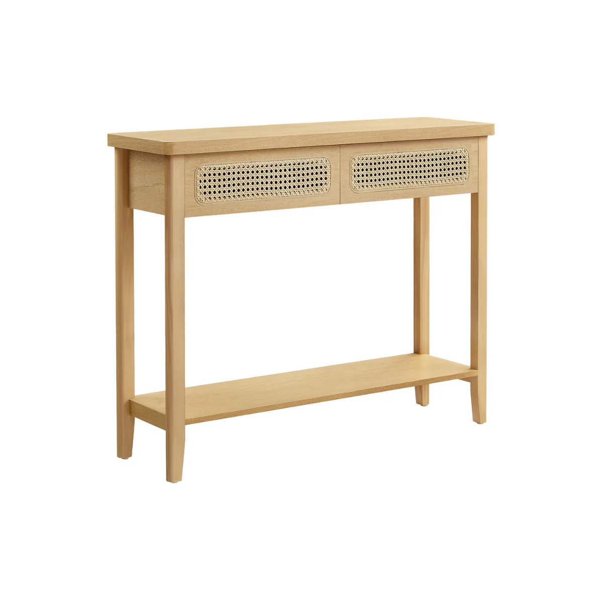 Consoletafel met Lades en Rattan Front – BOHO Wandtafel - Modern Design – 100 cm Breed - Image 2